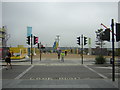 TQ3884 : Road crossing linking Westfield shopping centre with the Olympic Park by Christopher Hilton