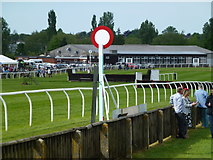 TF9228 : The winning post at Fakenham Racecourse, Norfolk by Richard Humphrey