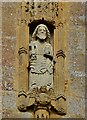 Isle Abbots: St. Mary the Virgin Church: Medieval sculpture still surprisingly in its niche