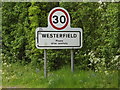 TM1647 : Westerfield Village Name sign by Geographer