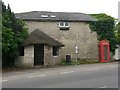 Osmington: phone box and thatched bus shelter