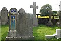 Mosaic gravestone in Apley churchyard