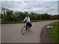 Cyclist at the end of Crapnell Lane