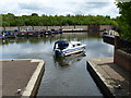 Boat entering Shireoaks Marina