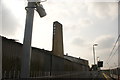 View of a factory chimney from the new Lea Bridge railway station