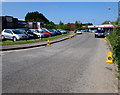 Yellow cones on Netherton Road, Ross-on-Wye