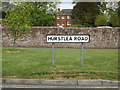 TM0855 : Hurstlea Road sign by Geographer