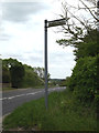 TM0756 : Roadsign on Badley Lane by Geographer