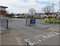 ST1578 : Staff entrance to Ysgol Gyfun Gymraeg Glantaf, Llandaff North, Cardiff by Jaggery