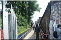 View of the exit ramp from Hackney Wick station onto Hepscott Road