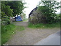 Field entrance and farm building