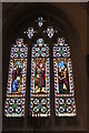 Stained glass window in St Lawrence Broughton