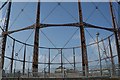 View of a gas holder on Leven Road