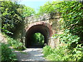 Uplifted railway used as a cycle track and footpath