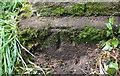 Benchmark on gatepost at entrance to Constable Burton Hall