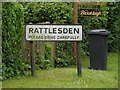 Rattlesden Village Name sign on Lower Road