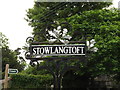 TL9568 : Stowlangtoft Village sign by Geographer
