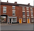 Yellow front doors near Millside Boatyard, Pershore