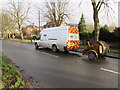 Van and trailer parked on Walwyn Road, Colwall