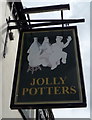 Sign for the Jolly Potters public house, Hartshill 