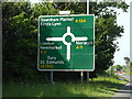 TL8684 : Roadsign on the A1066 Mundford Road by Geographer