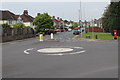 Mini-roundabout at the SE end of St Julians Road, Newport