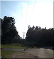 TL8586 : Electricity Line at Thetford Rugby Club by Geographer