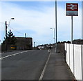 Bynea railway station name sign