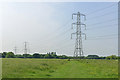 TQ0372 : Pylons, Staines Moor by Alan Hunt
