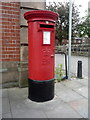 Elizabeth II postbox outside Barclays Bank. Holmes Chapel