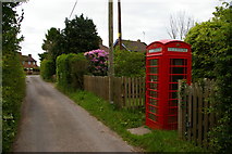 SJ6541 : Former telephone box, Cox Bank by Christopher Hilton
