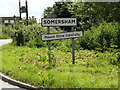 TM0848 : Somersham Village Name sign on Ipswich Road by Geographer