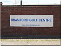 TM1148 : Bramford Golf Centre sign by Geographer