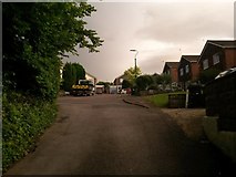 SZ0896 : Northbourne: looking up Heads Lane to Heads Farm Close by Chris Downer