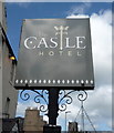 Sign for the Castle Hotel, Coldstream