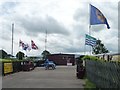 NY7515 : Flying the flags at Warcop Station by Christine Johnstone