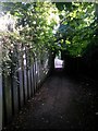 Malmesbury Park: footpath C18 approaches Wellington Road