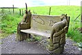 NT5836 : Carved wooden bench, Jubilee Path near Redpath by Jim Barton