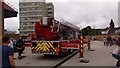 View of a fire engine parked up ready for a drill demonstration in Barking Fire Station #2