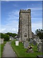 Churchyard and church tower, Thurlestone