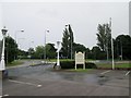SE4153 : The  A168  roundabout  from  The  Bridge  carpark  Walshford by Martin Dawes