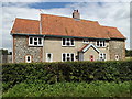 TL9780 : Post Office Cottages & Post Office Cottages Victorian Postbox by Geographer