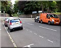 Orange van in Waterloo Road, Newport