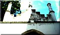 Looking up at a gateway in the garden of Strawberry Hill House