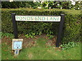 Ponds End Lane sign