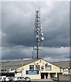J0406 : Telecommunications mast appearing to tower above Cash and Carry Kitchens by Eric Jones