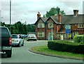 Roundabout and public house on outskirts of Ledbury