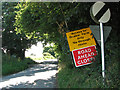 Road Closed sign at the start of Quaker Lane