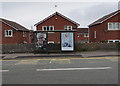 Adverts on a Bridgend Road bus shelter, Porthcawl