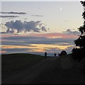 SK6239 : Bike lights, sunset and a crescent moon by David Lally